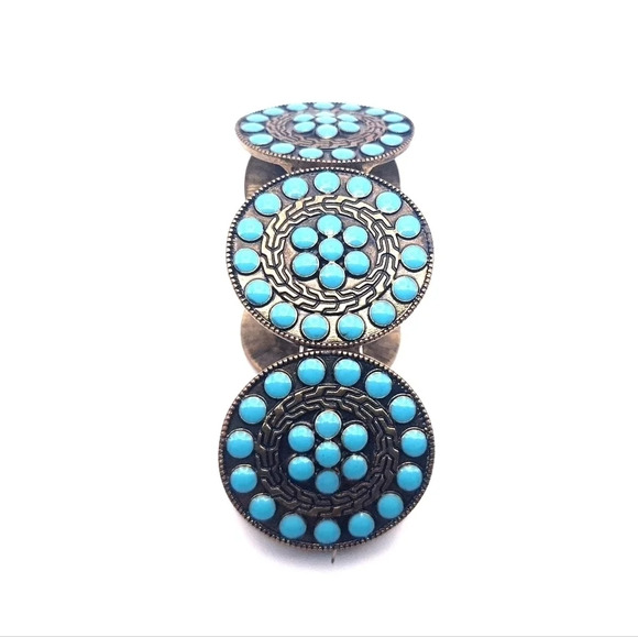 Pair of Southwest style, imitation turquoise bracelets - Picture 3 of 3